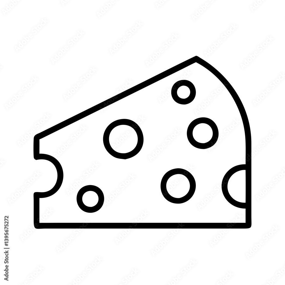 Cheese vector icon swiss cheese with holes dairy food illustration line art icon Cheese vector icon swiss cheese with holes dairy food illustration line art icon
