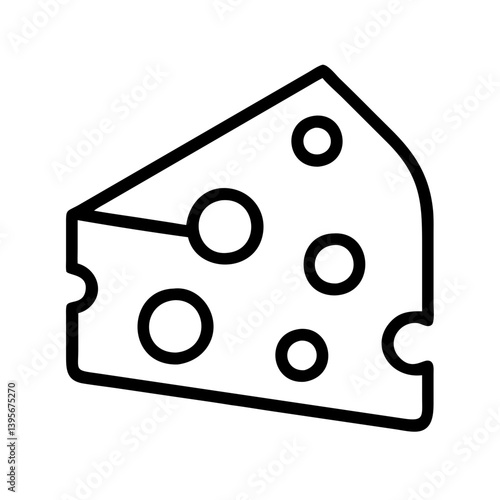 Cheese wedge vector illustration, swiss cheese icon, dairy food, cheese outline art