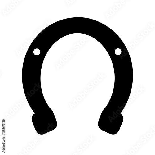 Minimalistic Black and White Horseshoe Line Drawing - Simple and Symmetrical