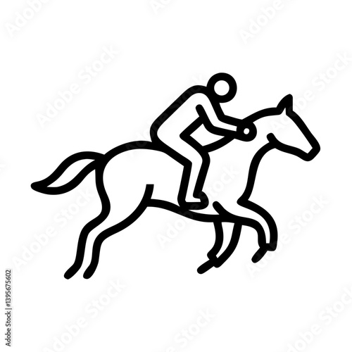 Horse Silhouette with Jockey Racing: Dynamic Sports Vector Design