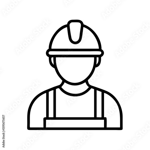Construction worker icon vector illustration of builder with safety helmet gear