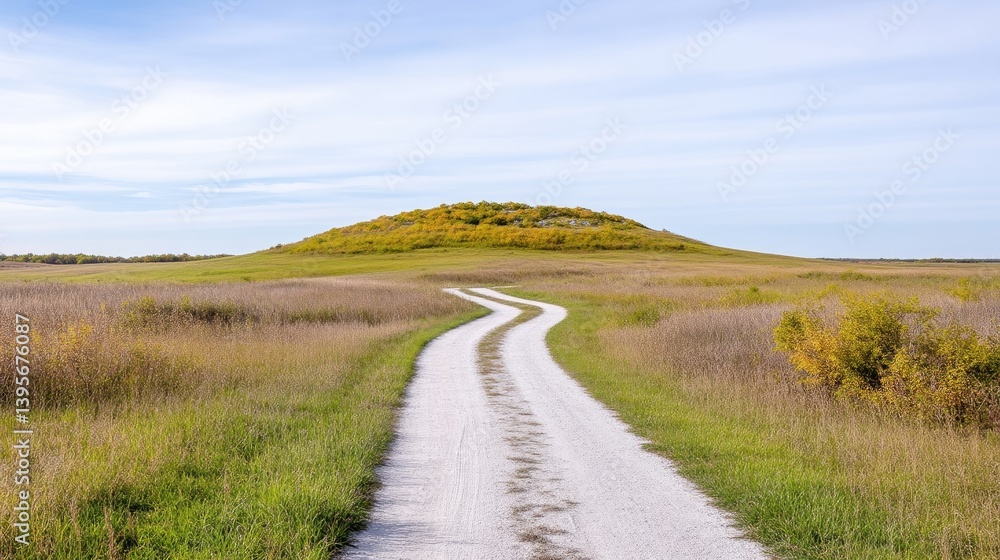 Country Road through Prairie Landscape Country Road through Prairie Landscape