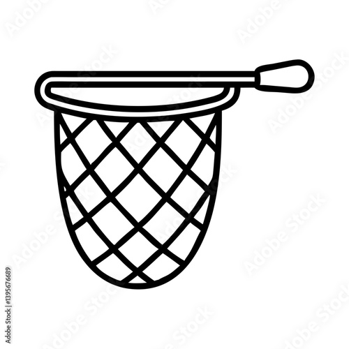 Illustration of a butterfly net vector, fishing net, scoop net, catching net line