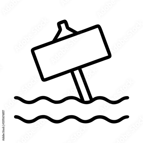 Floating navigation buoy vector icon for maritime safety and channel marking use