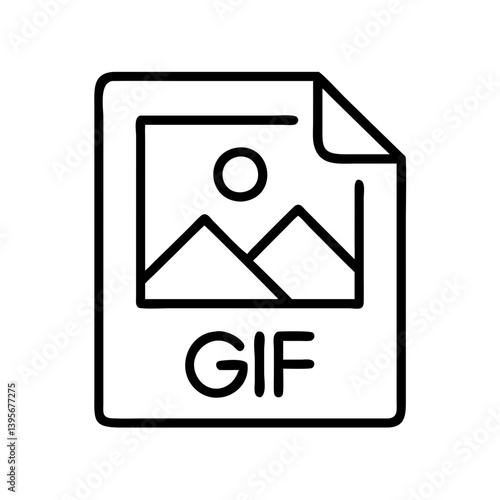 Gif file format icon animated image graphic interchange format document symbol