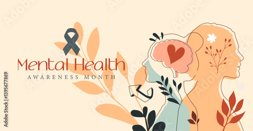 Informative poster for World Mental Health Day, highlighting the importance of mental well-being with engaging visuals and text.