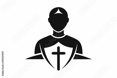 Christian silhouette black vector