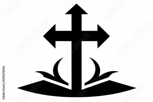 Christian silhouette black vector