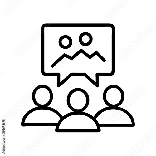 Team meeting conflict resolution icon vector illustration for presentation use