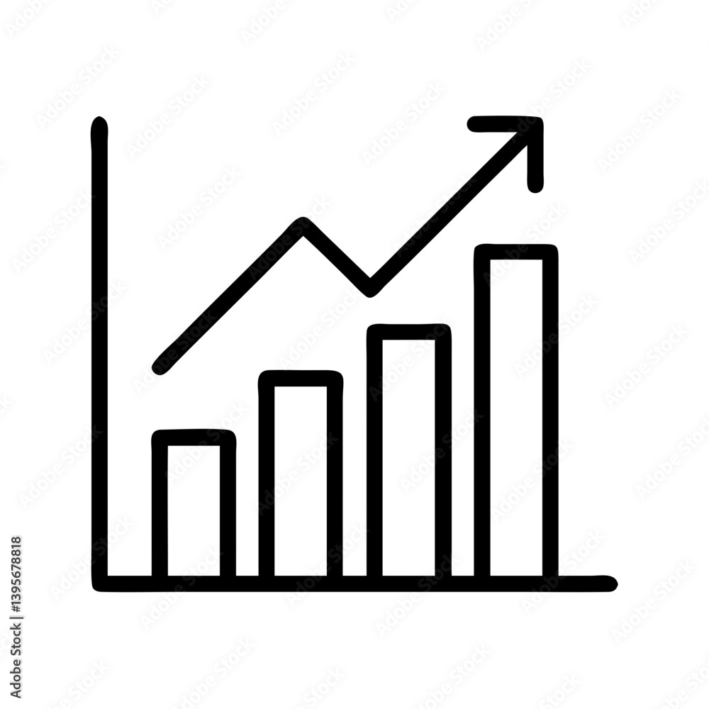 Growth chart icon vector illustration for business finance and stock market data Growth chart icon vector illustration for business finance and stock market data