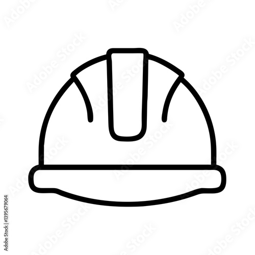 Construction worker hard hat icon vector illustration safety helmet design line art