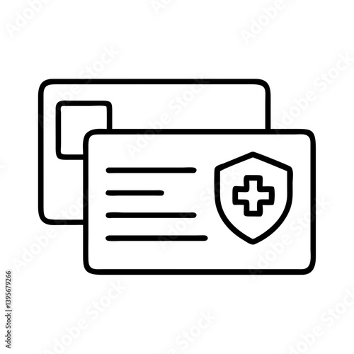 Outline health insurance card id medicare medical healthcare coverage benefit form
