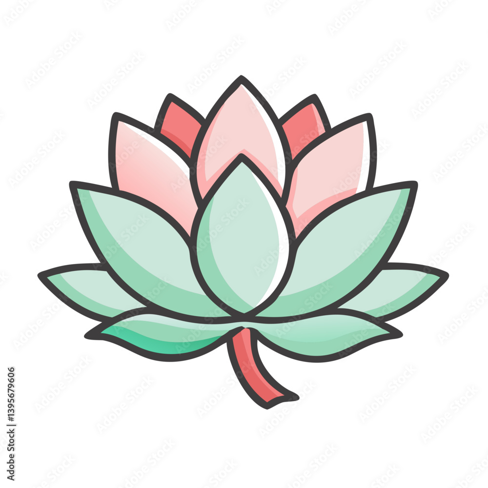 Obraz premium lotus flower icon, lotus flower vector illustration-simple illustration of lotus flower, perfect for lotus flower logos and icons
