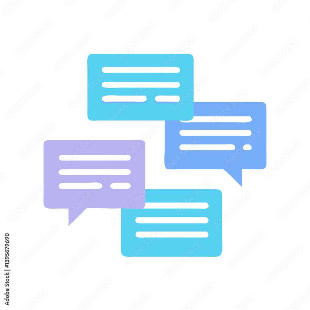 Chat Bubbles with Text Blocks Icon Design Chat Bubbles with Text Blocks Icon Design