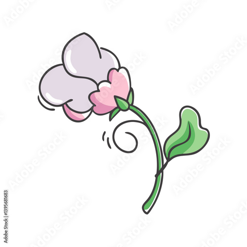 sweet pea flower icon, sweet pea flower vector illustration-simple illustration of sweet pea flower, perfect for sweet pea flower logos and icons