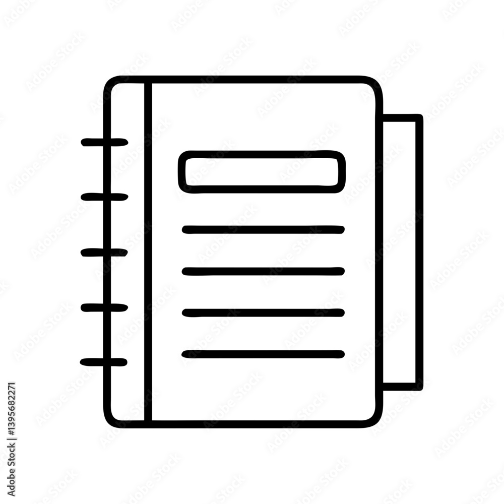 Notebook vector icon, notepad illustration, diary drawing, paper sketch, binder design Notebook vector icon, notepad illustration, diary drawing, paper sketch, binder design