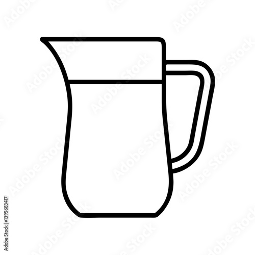 Outline drawing of a pitcher for water juice or milk vector graphic design art