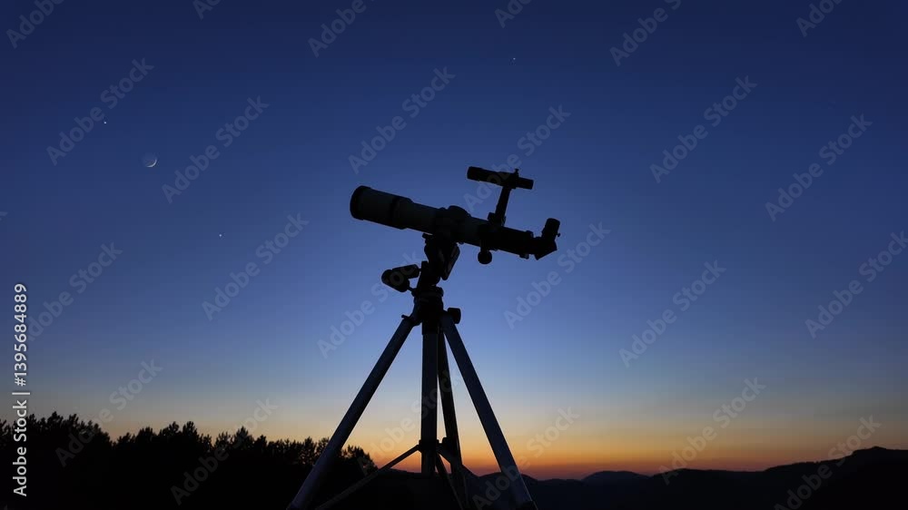 Astronomical telescope for observing stars, planets, Moon and other celestial objects.
Astronomical telescope for observing stars, planets, Moon and other celestial objects.