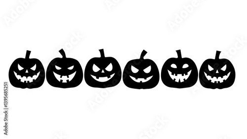 halloween pumpkin set on white background