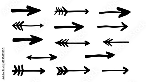 grunge arrow vector set. grunge arrow brush 