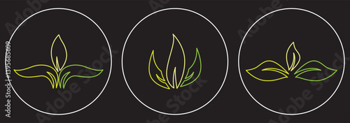 Simple green leaves shapes isolated on white background. Leaf icon vector set.