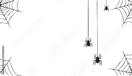 Spider web cobweb frame vector set