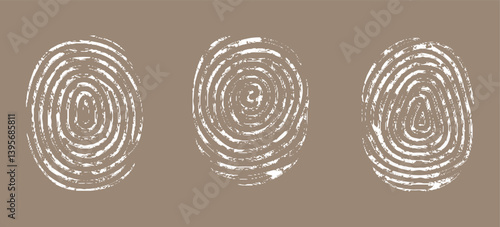 Set of abstract fingerprint signs. Vector illustration