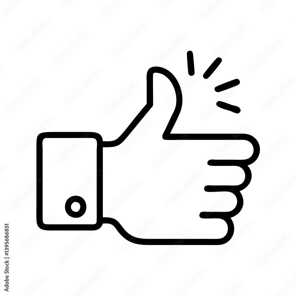 Thumbs up icon vector illustration, like symbol, approval gesture, good job sign Thumbs up icon vector illustration, like symbol, approval gesture, good job sign