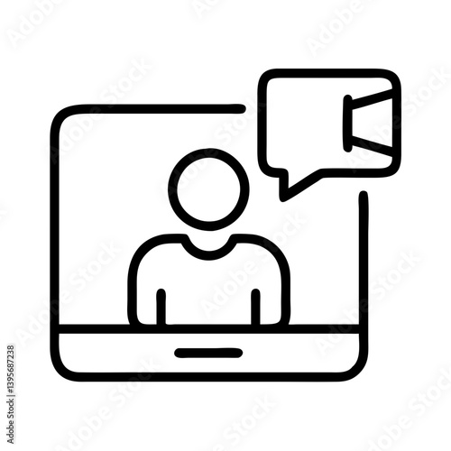 Online webinar conference meeting icon vector for virtual communication and learning