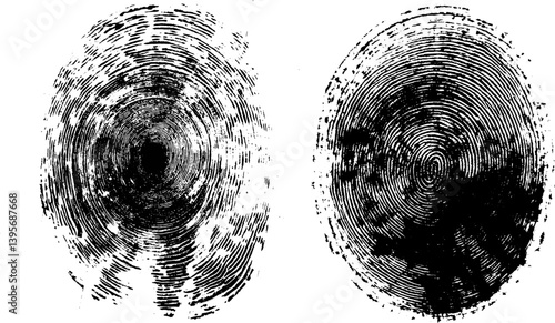 Set of abstract fingerprint signs. Vector illustration