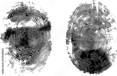 Digital fingerprint, finger print fingerprint lock secure security logo vector icon illustration