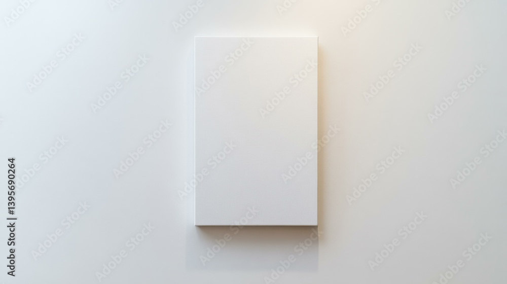 White Blank Canvas Mockup on Wall Background - Soft Light Shadow White Blank Canvas Mockup on Wall Background - Soft Light Shadow