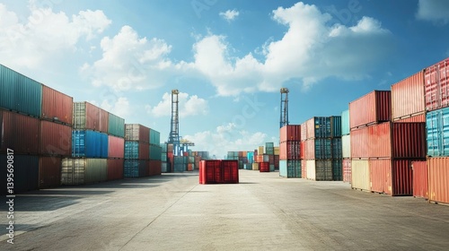 Wallpaper Mural Container port with colorful shipping containers Torontodigital.ca