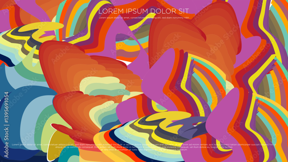 Obraz premium Colorful Abstract Vector Design with Dynamic Shapes and Bold Background Elements