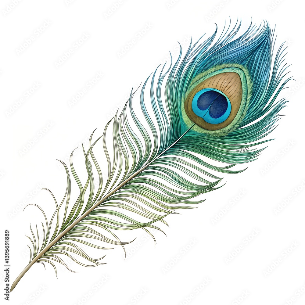 majestic peacock feather isolated on a transparent background for design layouts majestic peacock feather isolated on a transparent background for design layouts
