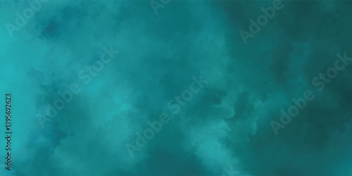 An atmospheric painting combining airy textures and fluid tones of light blue

