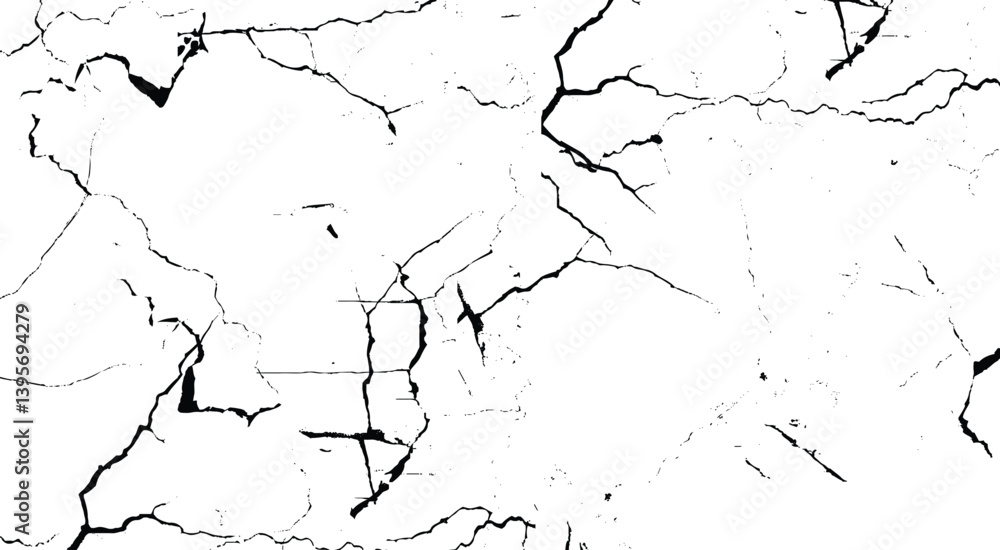 Fototapeta premium Rough, scratch, splatter grunge pattern design brush strokes. Overlay texture. Faded black-white dyed paper texture. Sketch grunge design.