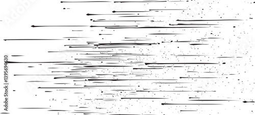 Monochrome texture composed of irregular graphic elements. Distressed uneven grunge background. Abstract vector illustration. Overlay for interesting effect and depth. Isolated on white background.