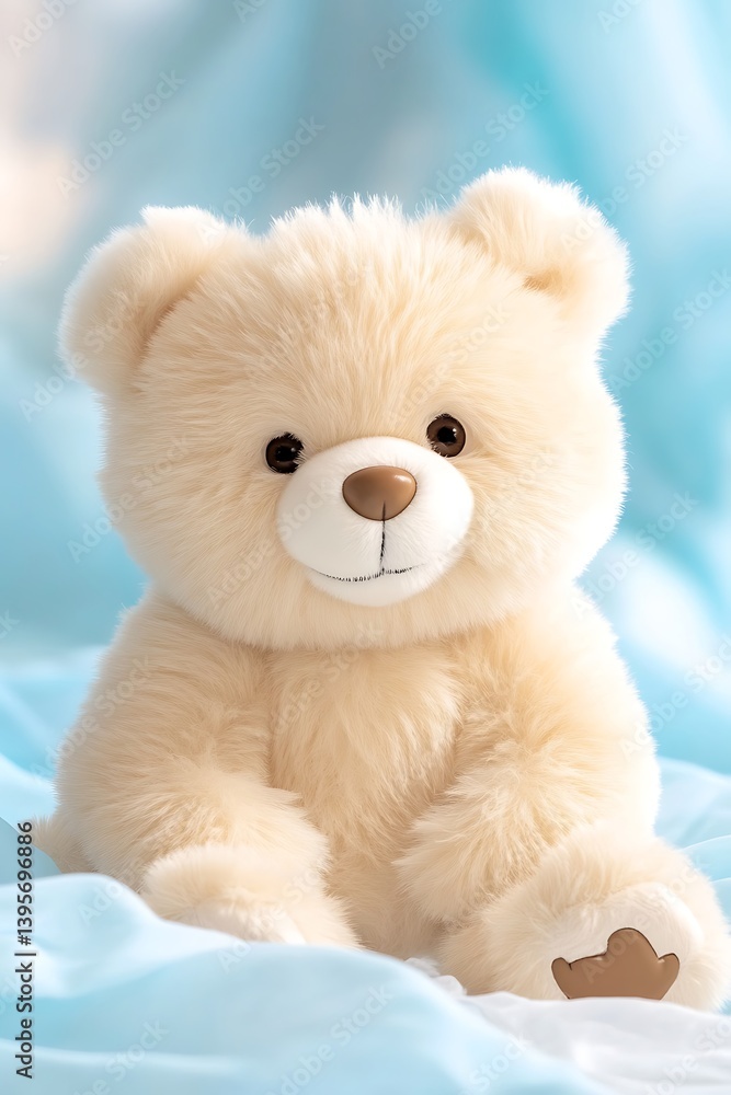 Cute Teddy Bear on Blue Cute Teddy Bear on Blue