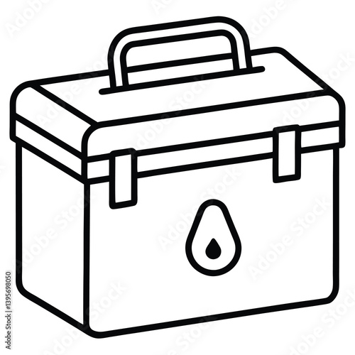Obraz na płótnie metal box with handle and lock isolated on white background w salonie