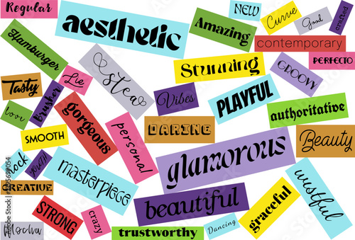 Messy writing style mixed illustration