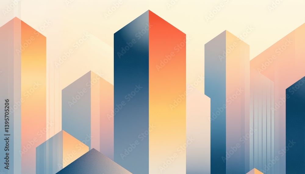 Fototapeta premium Contemporary urban apartment pattern showcasing a city skyline in high resolution.