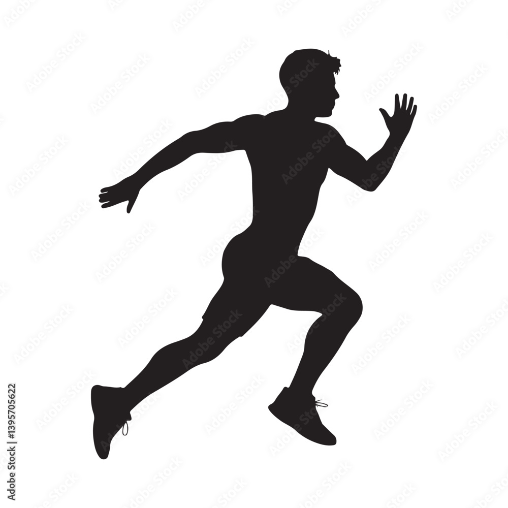 Silhouette of a Runner in Motion - Vector Illustration Silhouette of a Runner in Motion - Vector Illustration
