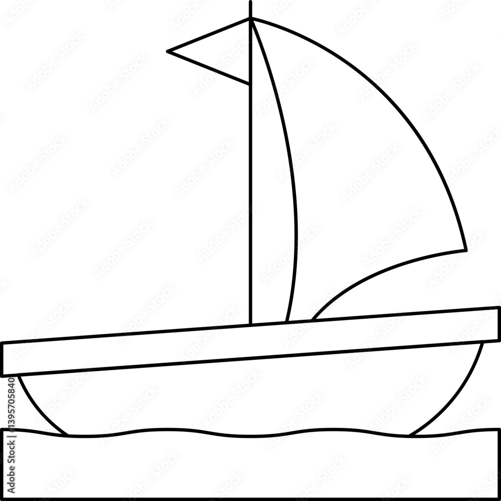 Boat single vector illustration icon Boat single vector illustration icon