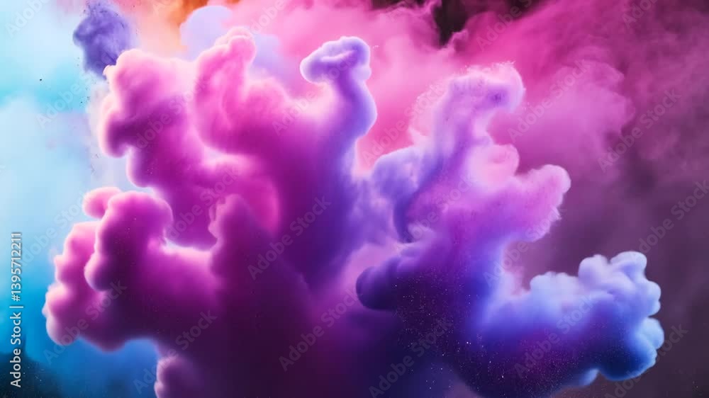 Violette Wolkenstruktur mit leuchtenden Rändern