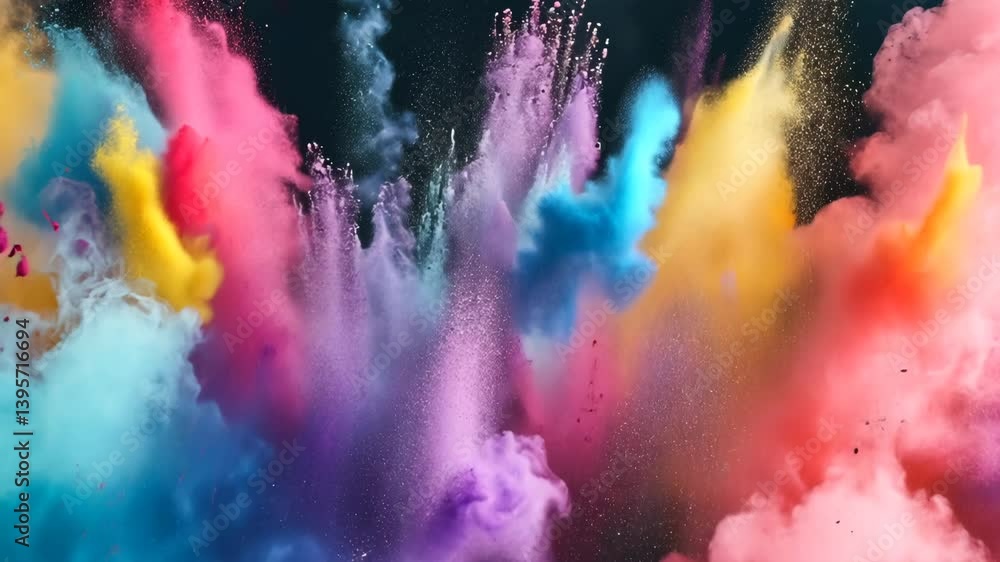 Pulverartige Farbexplosion in sanften Tönen
