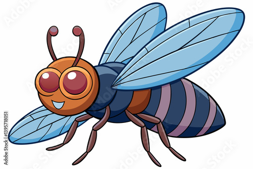 vector illustration of cartoon fly