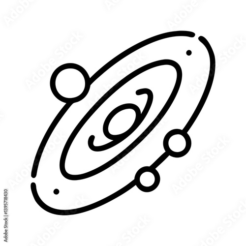 Galaxy illustration vector, astronomy space science and universe exploration icon