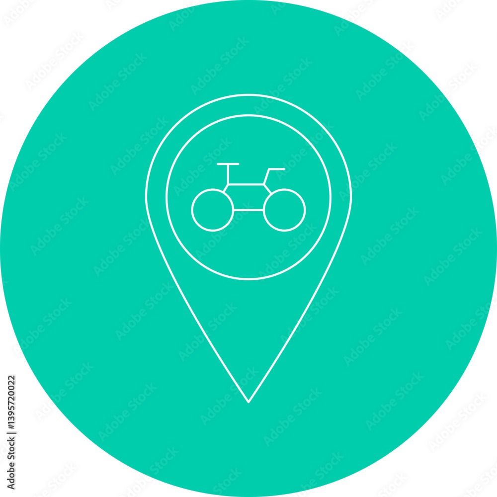 Cycling Location single vector illustration icon Cycling Location single vector illustration icon