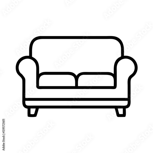 Comfortable living room couch sofa furniture vector icon design illustration